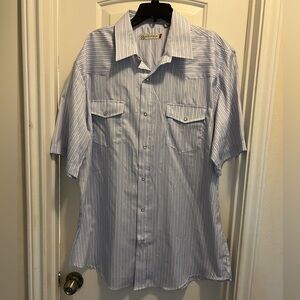 Roper Blue and White Casual Button Down Shirt